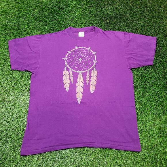 VTG 90s Dream Catcher T-Shirt Single Stitch USA Made Boxy Fit Mens L (Tagged XL) - Picture 1 of 5